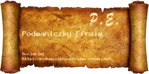 Podmaniczky Efraim névjegykártya